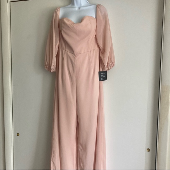 Lulu’s Always Us Blush Wide Leg Jumpsuit, NWT Sz M - Picture 2 of 10
